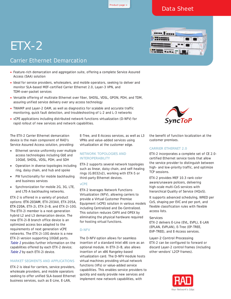 Datasheet ETX-2 | Manualzz