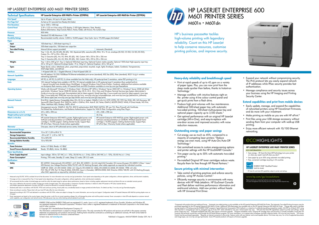 hp 108 a printer specifications