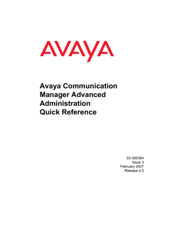 Avaya Communication Manager Advanced | Manualzz