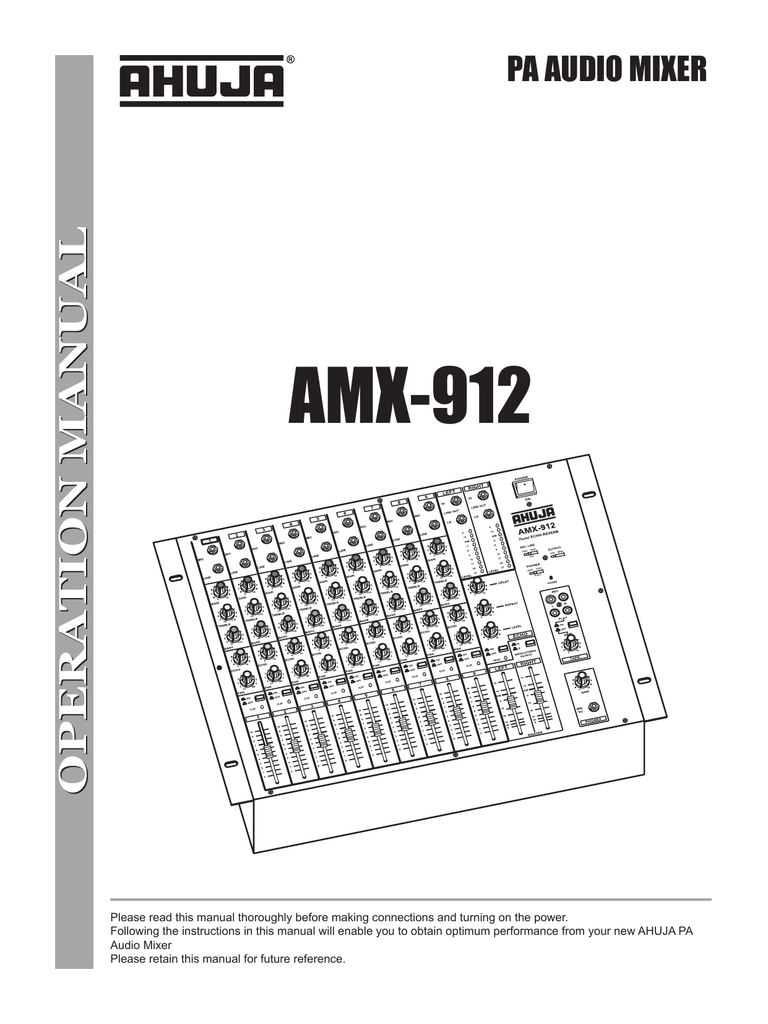 Ahuja AMX912 Operation Manual Manualzz