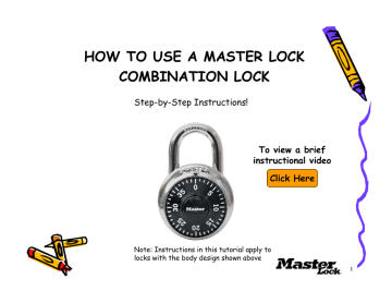 Master Lock Combination Lock Owner Manual | Manualzz