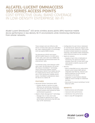 New Alcatel-Lucent APIN0103 OAW-IAP103-RW  Omni-Directiona Wireless Access Point 