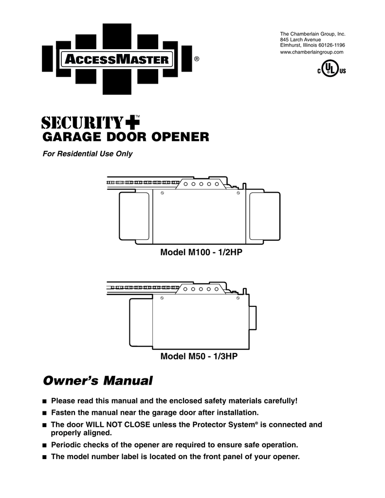 Chamberlain Liftmaster 1 3 Hp Garage Door Opener Manual Dandk Organizer