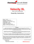 Experimental Aircraft Models Velocity XL Assembly Instructions Manual