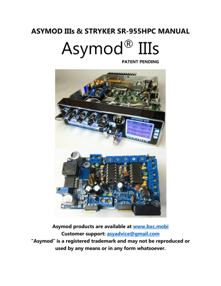 Asymod Iiis And Stryker Sr 955hpc Manualzz