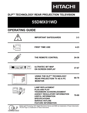 Hitachi 55DMX01WD Operating Guide | Manualzz