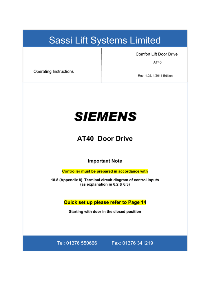 At 40 Manual Sassi Lift Systems Ltd Manualzz