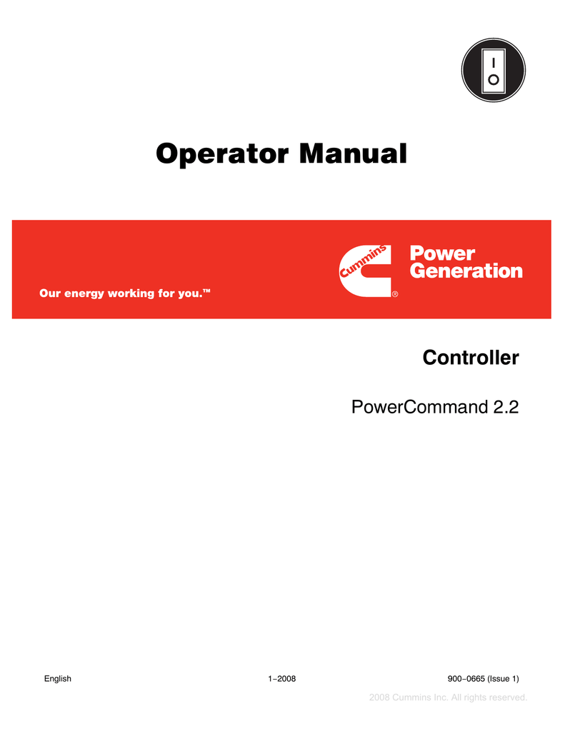 900 0665 Onan Powercommand 2 2 Controller Operators Manual
