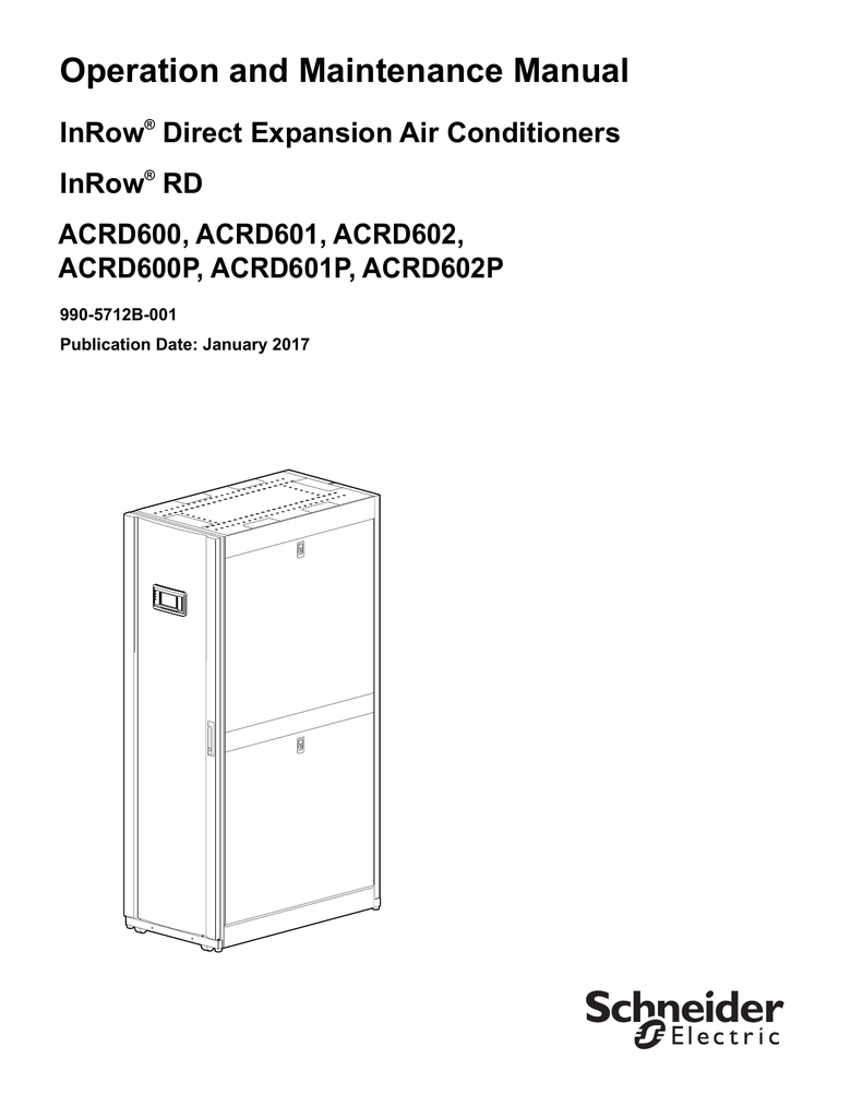InRow Direct Expansion Air Conditioners Operation and Manualzz