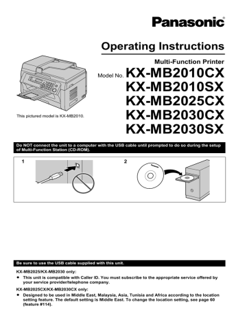 Panasonic KX-MB2030SX All in One Printer User manual | Manualzz