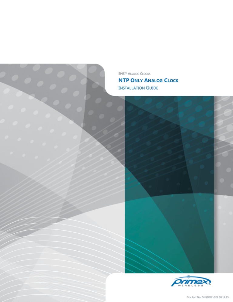 SNS Analog Clock NTP Only Installation Guide | Manualzz