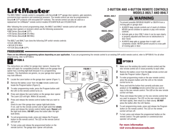 Liftmaster 892lt 894lt Remote Controls Transmitter Programming Manualzz