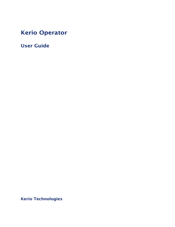 Kerio Operator 2.5.4 Patch 1 User Guide | Manualzz