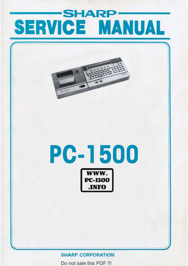 Sharp Pc 1500 Service Manual Pc Manualzz