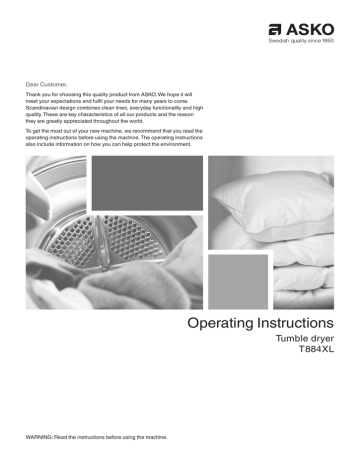 Asko T884XL Operating Instructions Manual | Manualzz
