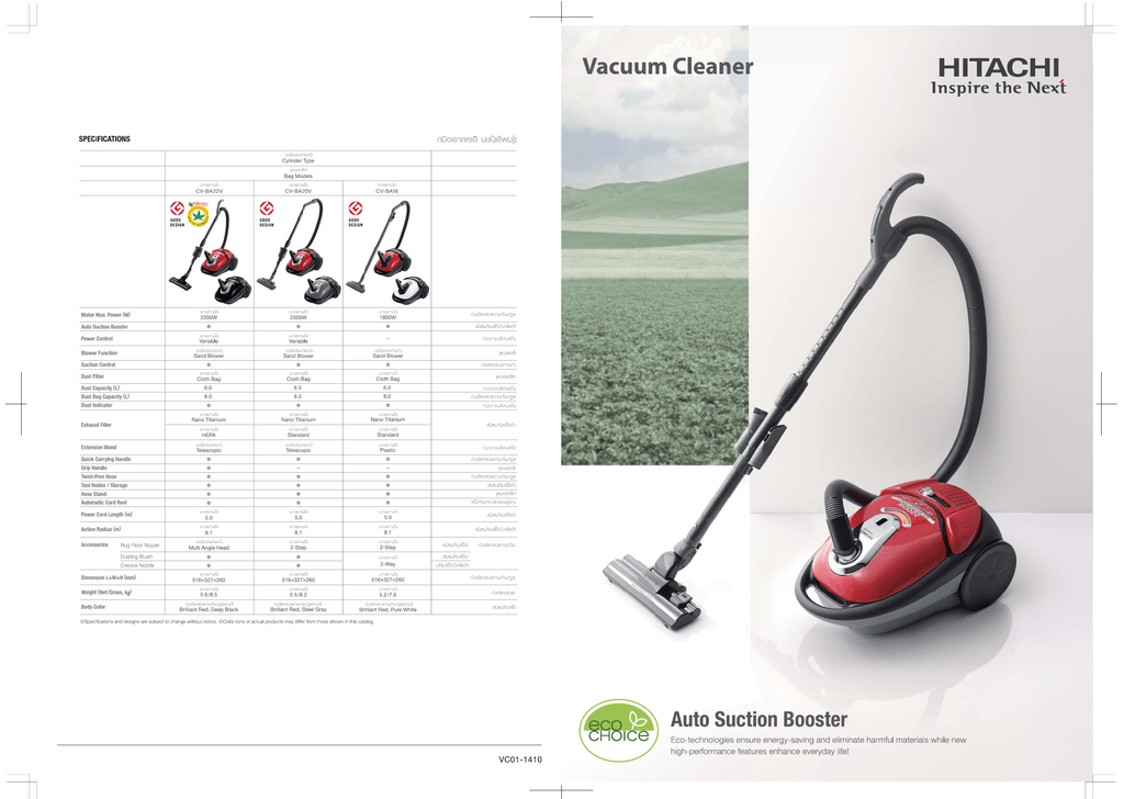 Page 1 Vacuum Cleaner Hitachi Inspire The Next Manualzz