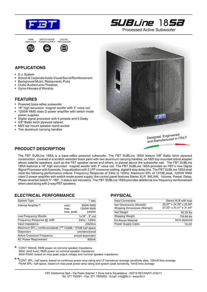 woofer fbt