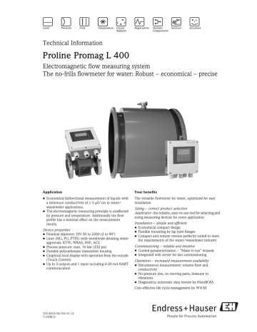 Proline Promag L 400 | Manualzz