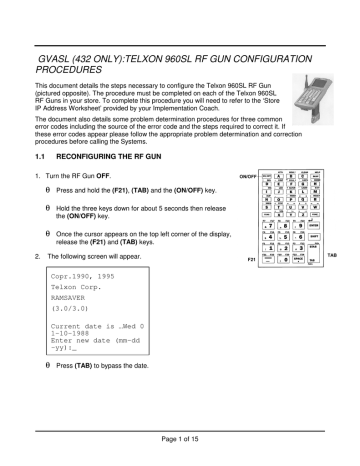 Gvasl 432 Only Telxon 960sl Rf Gun Configuration Manualzz