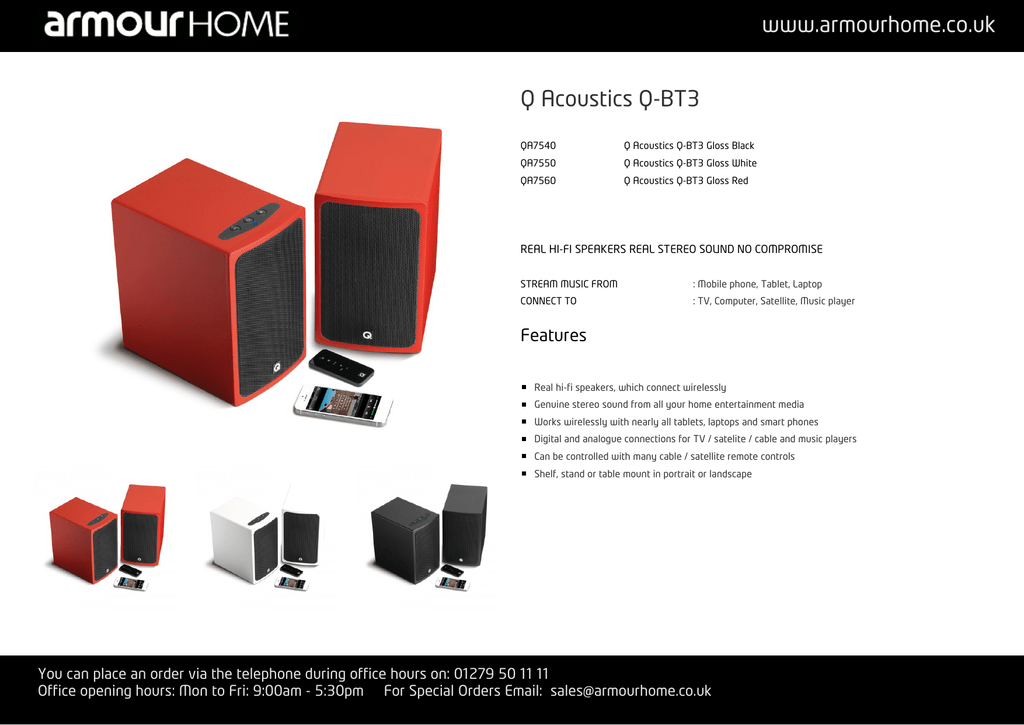q acoustics bt3 remote control