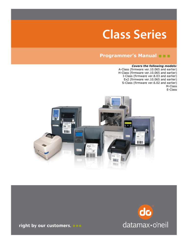 Class Series Programmer S Manual Datamax Manualzz