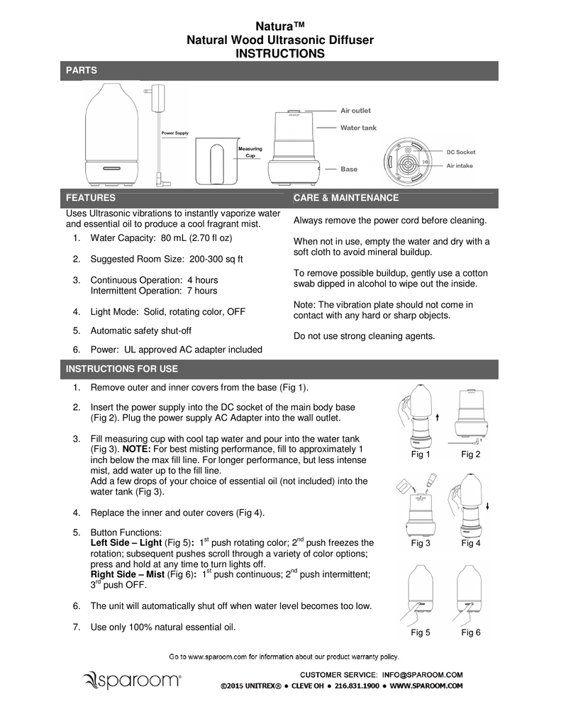 homedics ultrasonic aroma diffuser instructions