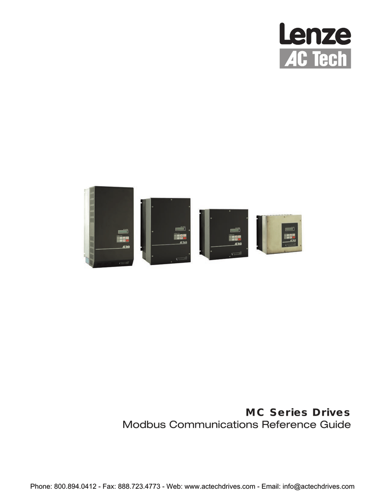 AC Tech MC Series Drives Modbus Reference Guide Manualzz