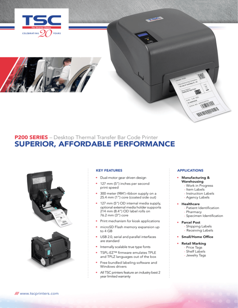 tsc p200 printer