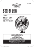 Roadpro 12-Volt Heavy-Duty Metal Fan Owner's Guide