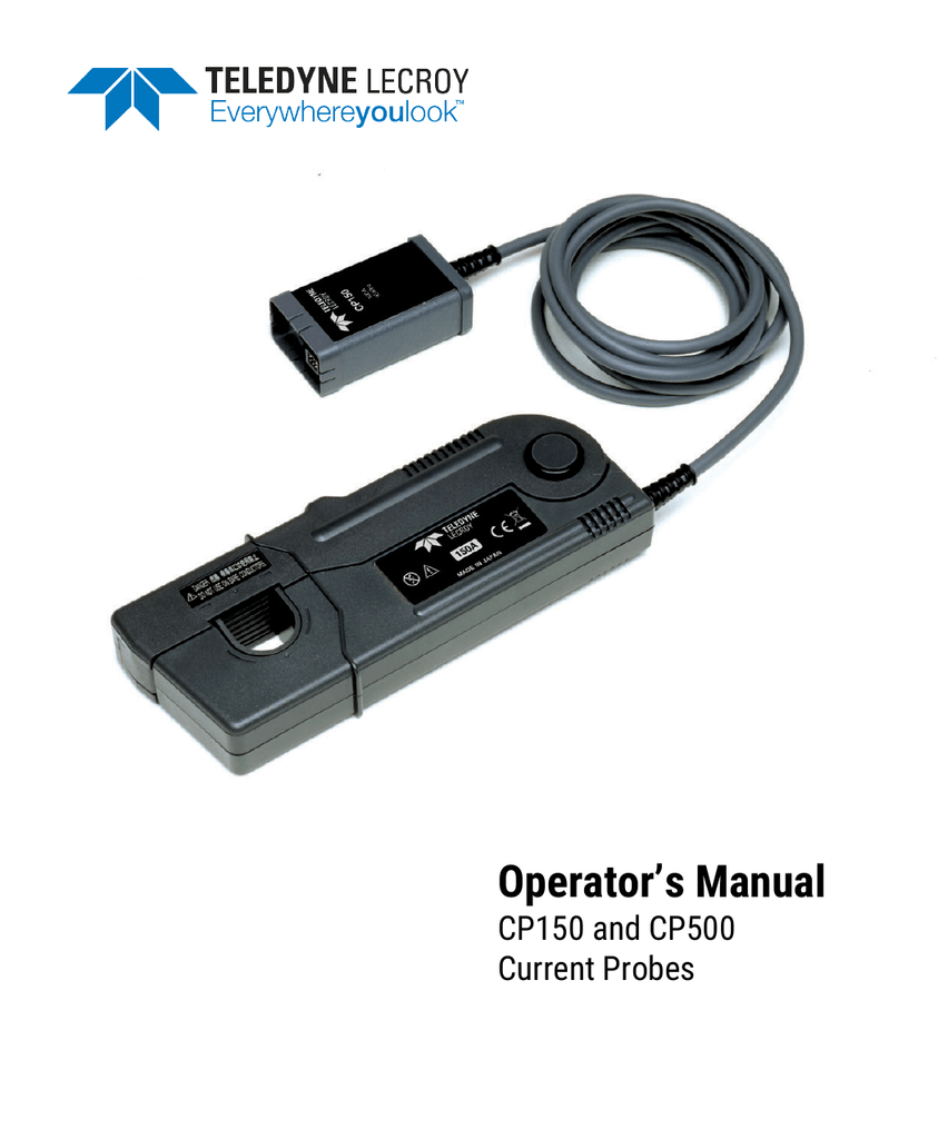 CP150/CP500 Current Probe Operator`s Manual Manualzz
