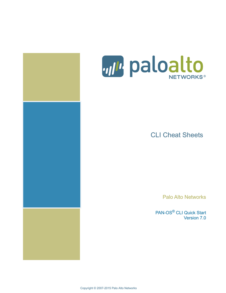 Cli Cheat Sheets Palo Alto Networks Manualzz