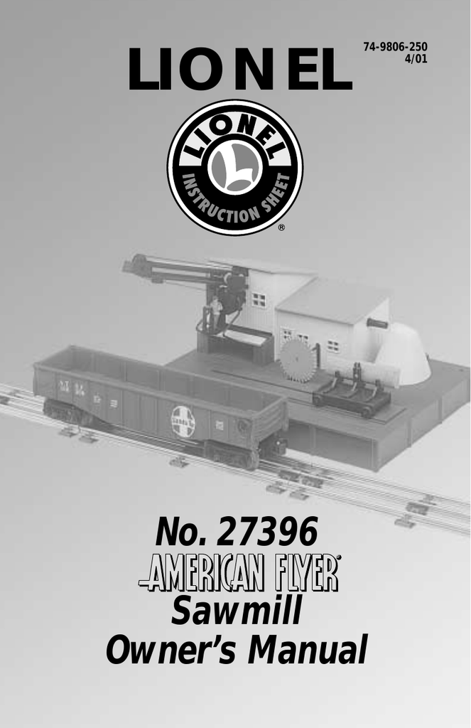 HOOK 23796 SAWMILL for American Flyer S Gauge Trains 