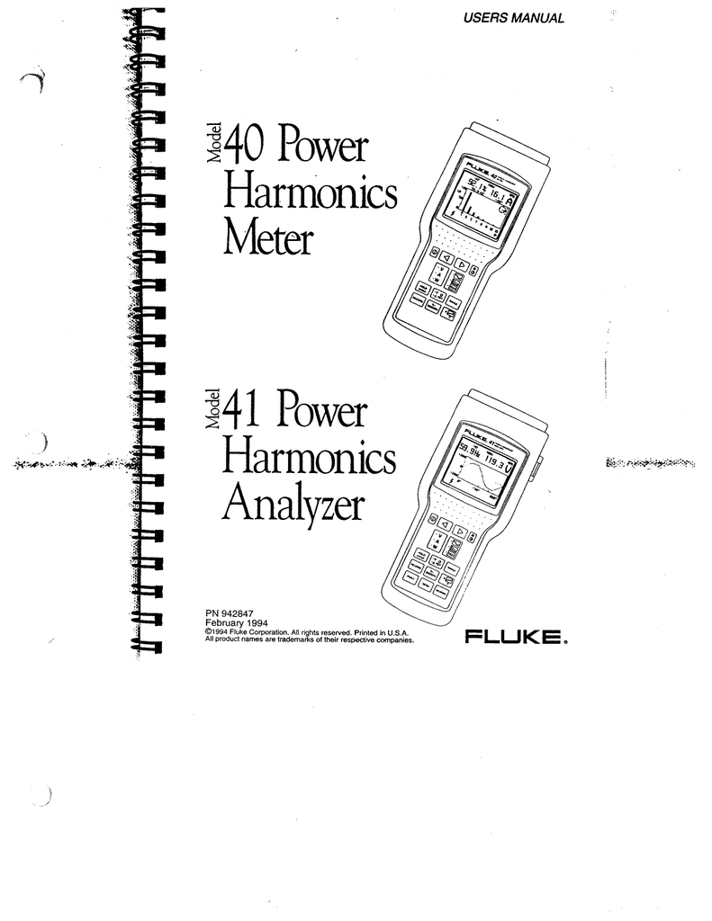 Fluke 41B Power Harmonics Analyzer Fluke 41B
