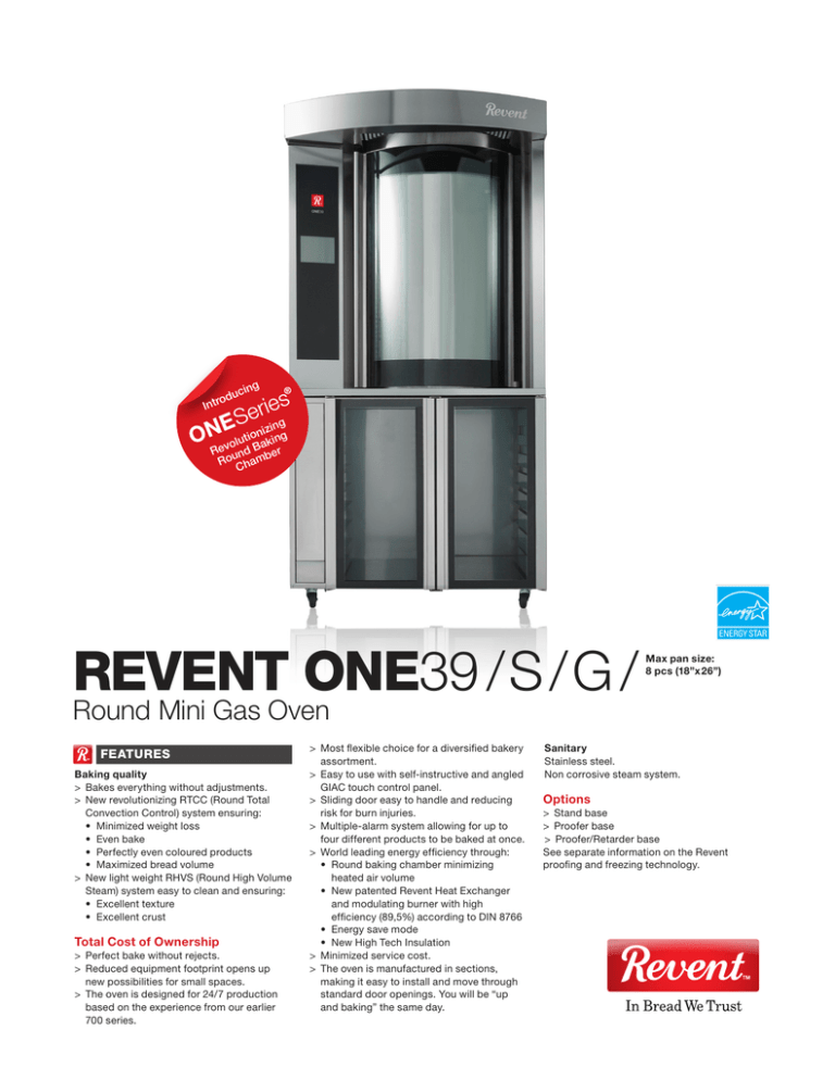 Revent One39 Gas - All Bake Technologies | Manualzz