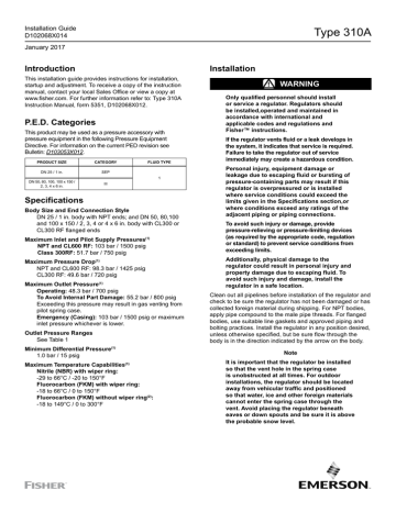 Fisher 310A Installation Guide | Manualzz