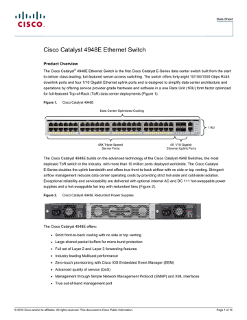 Cisco Catalyst 4948E Ethernet Switch | Manualzz