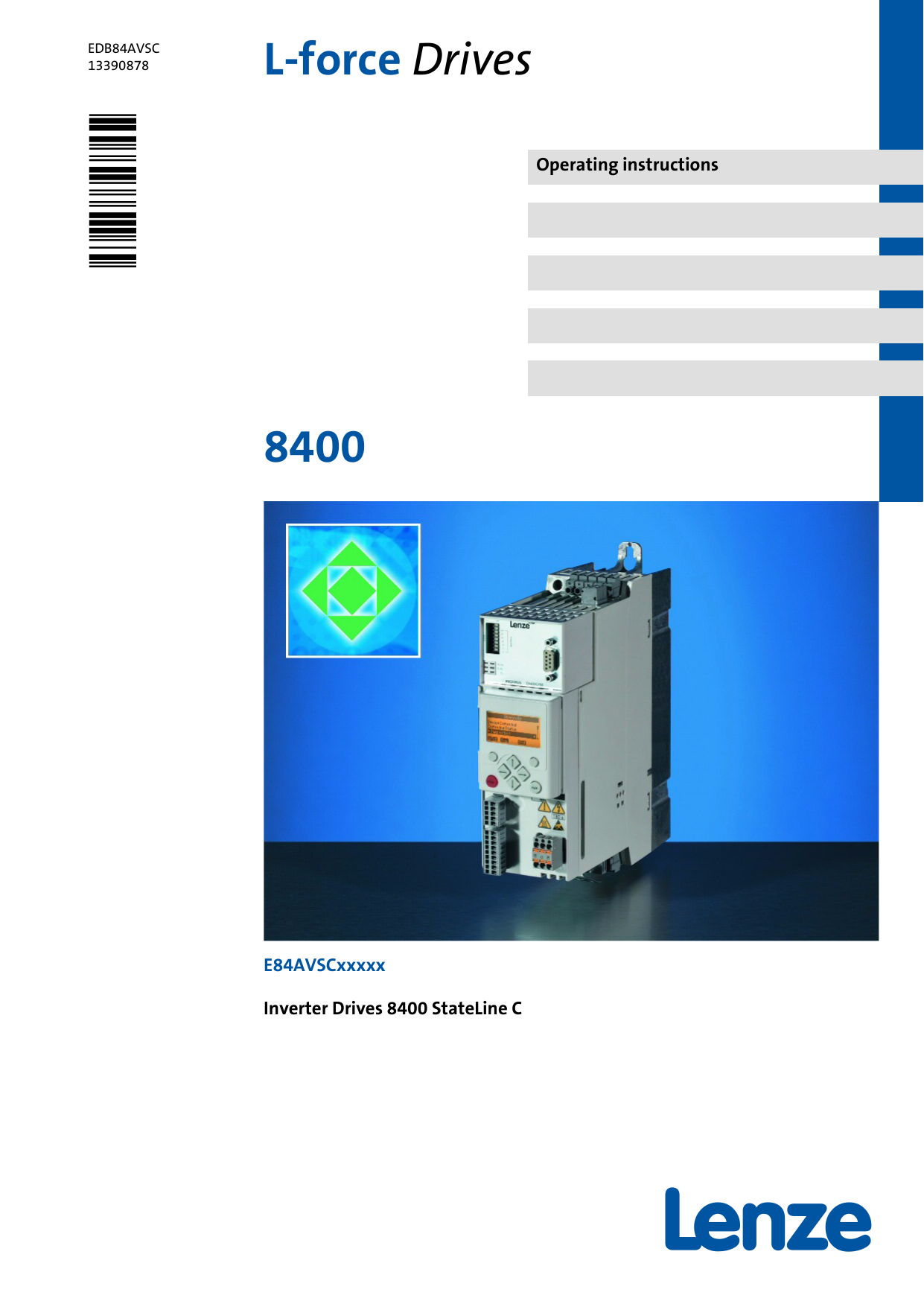 Lenze 8400 Stateline c. Lenze 8400 Topline панель.