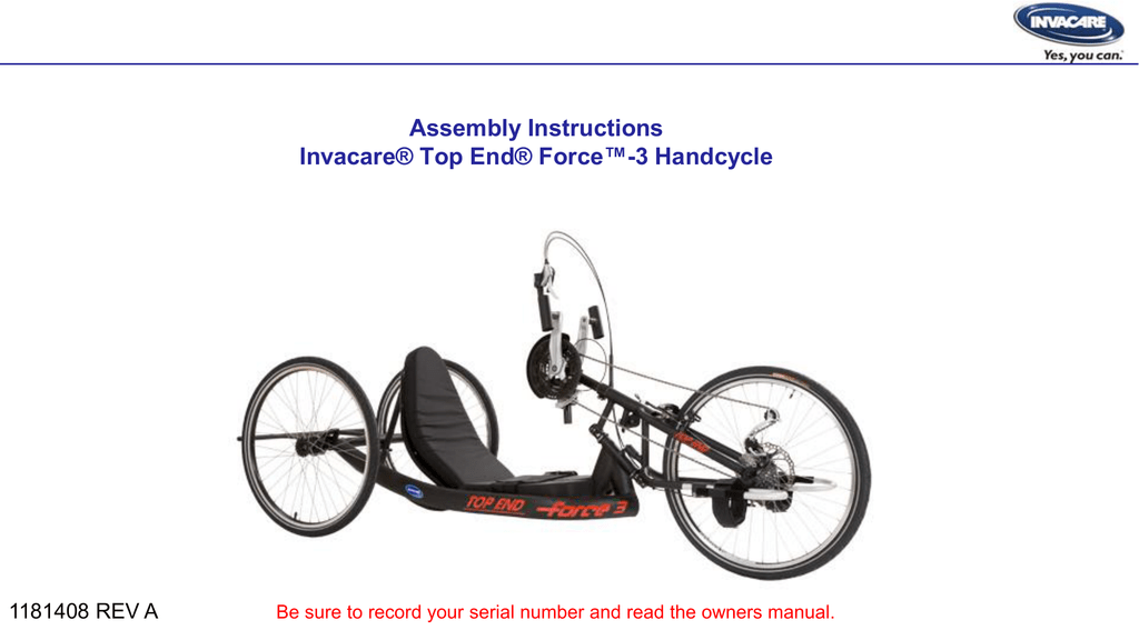 invacare top end force 3 handcycle