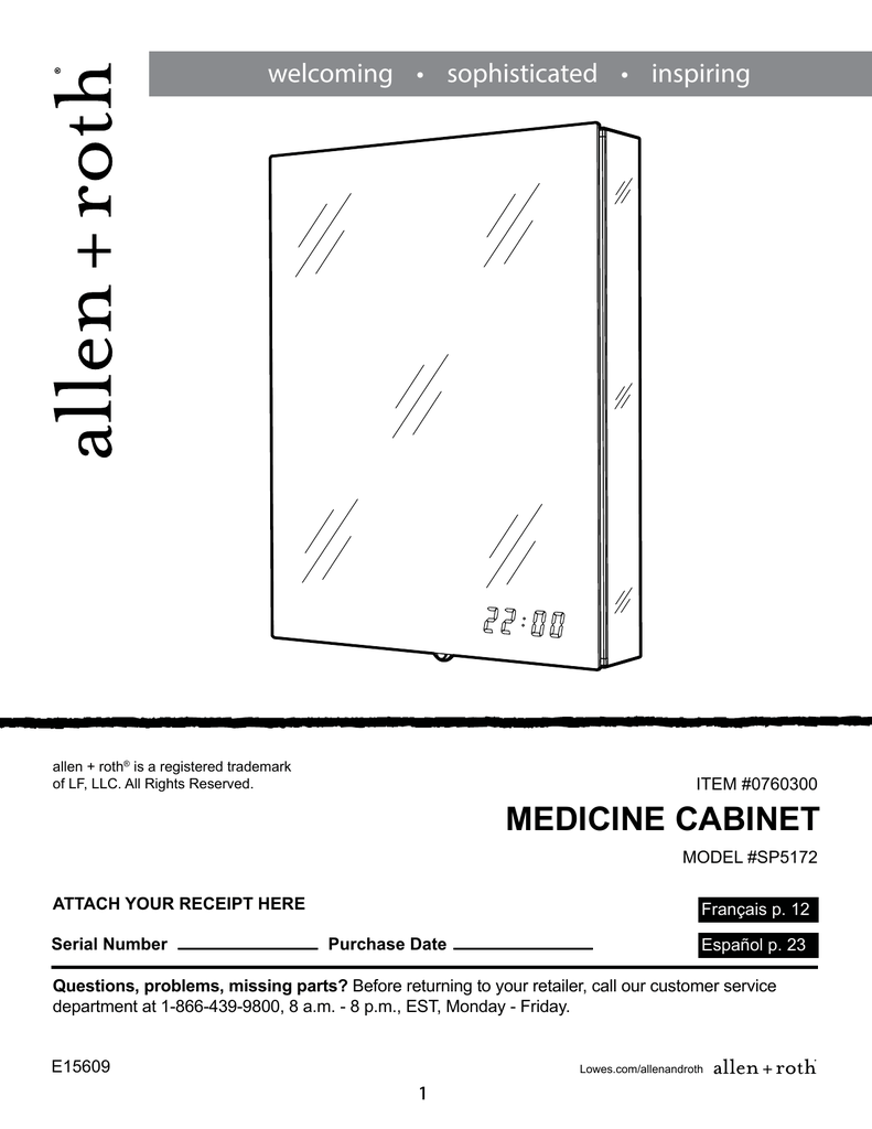 Allen And Roth Medicine Installation Instructions www