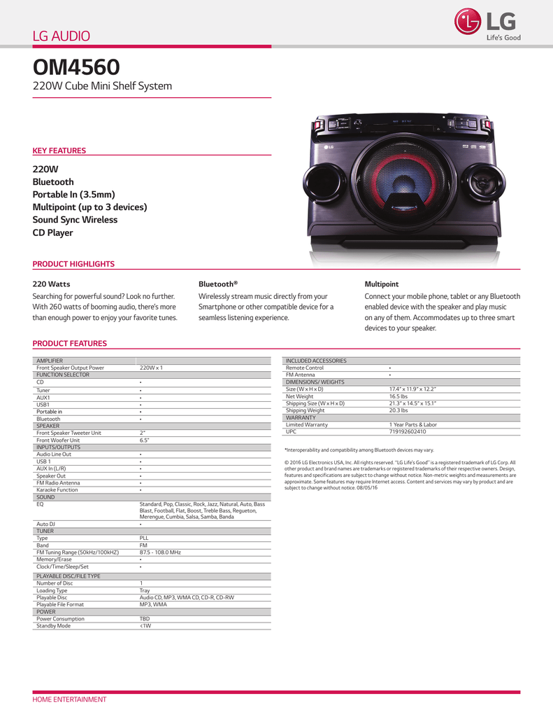 lg x boom cube om4560