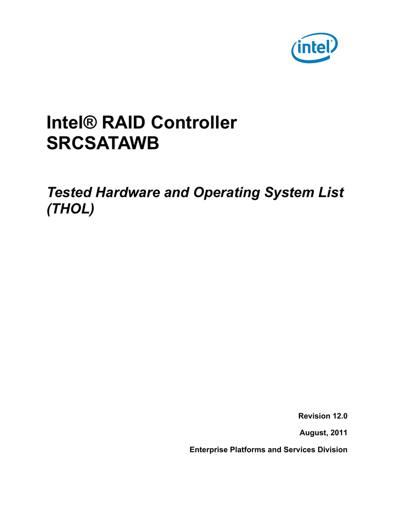 Intel® RAID Controller SRCSATAWB Manualzz