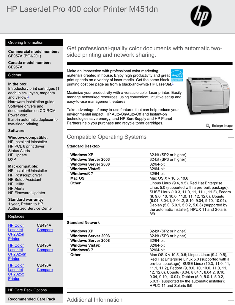 hp color laserjet pro 400 m451nw driver