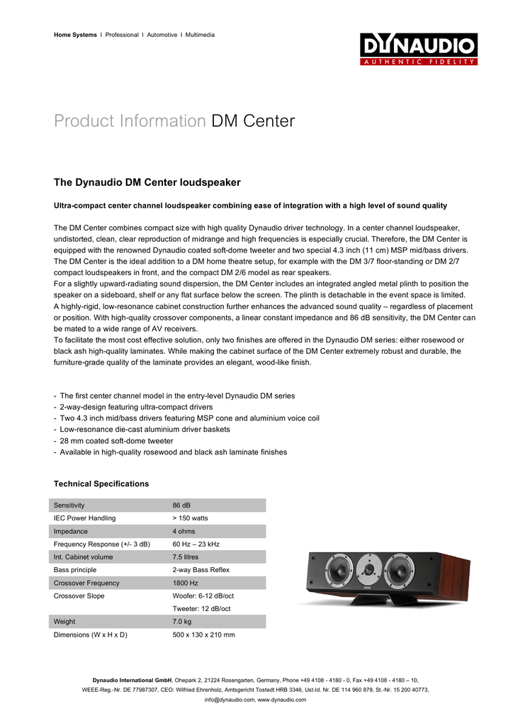 dynaudio dm center