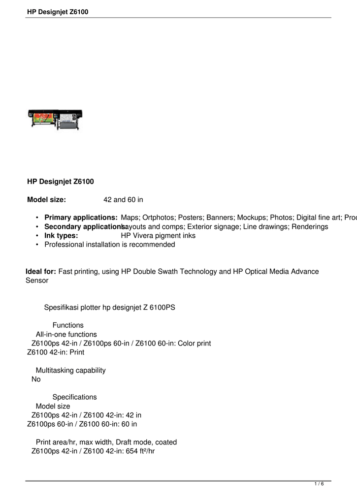 Hp Designjet Z6100 Manualzz