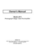 Jolida JD 9 Phono Stage Preamplifier Owner's Manual