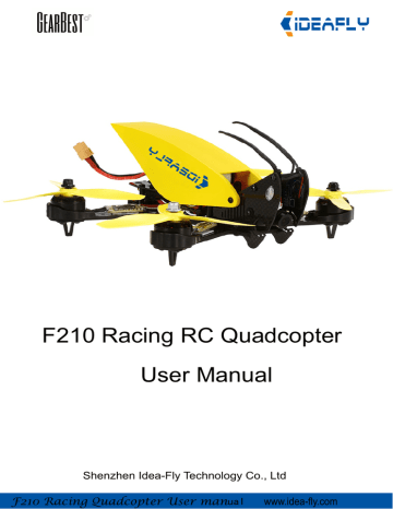Idea-fly F210Racing copter User maual V2.cdr | Manualzz