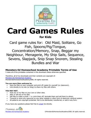 Sequence For Kids Board Game: Rules and Instructions for How to