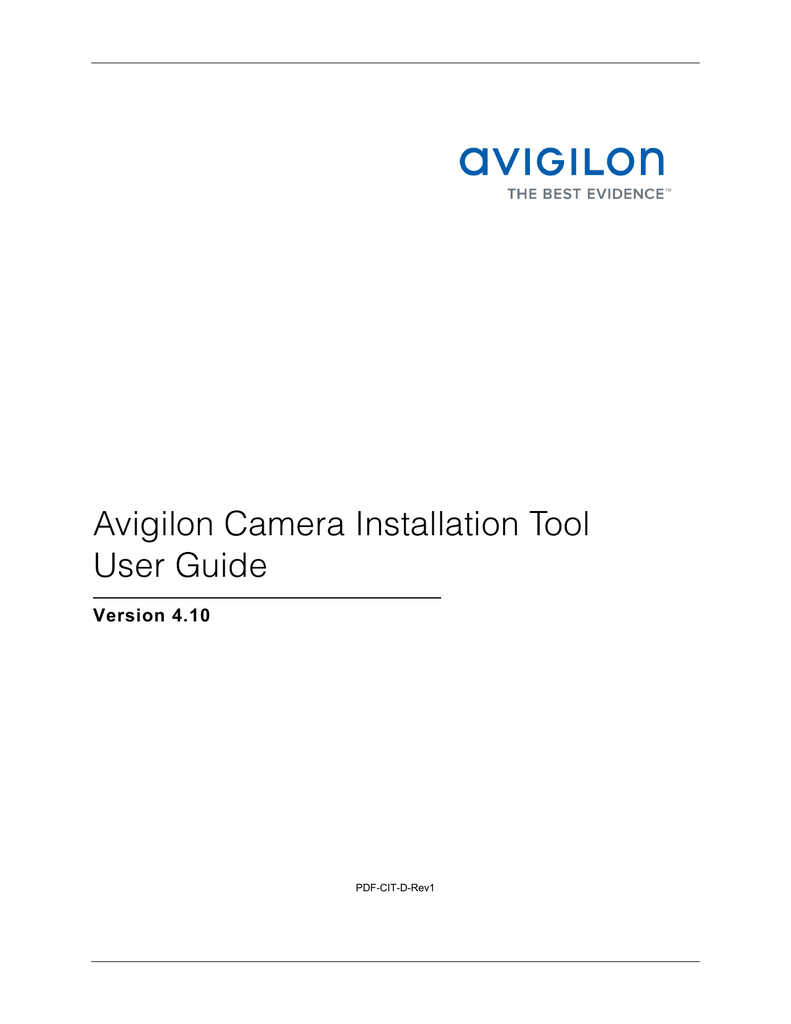 Avigilon Camera Installation Tool User Guide | Manualzz