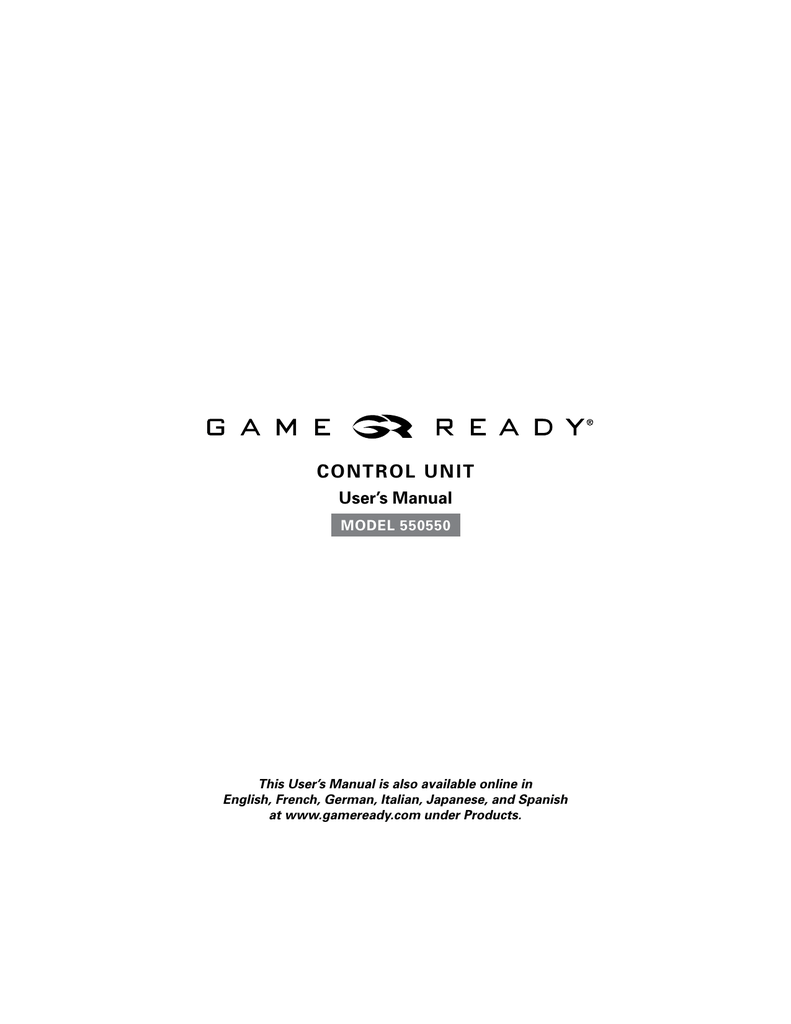 Game ready 550550 User manual Manualzz