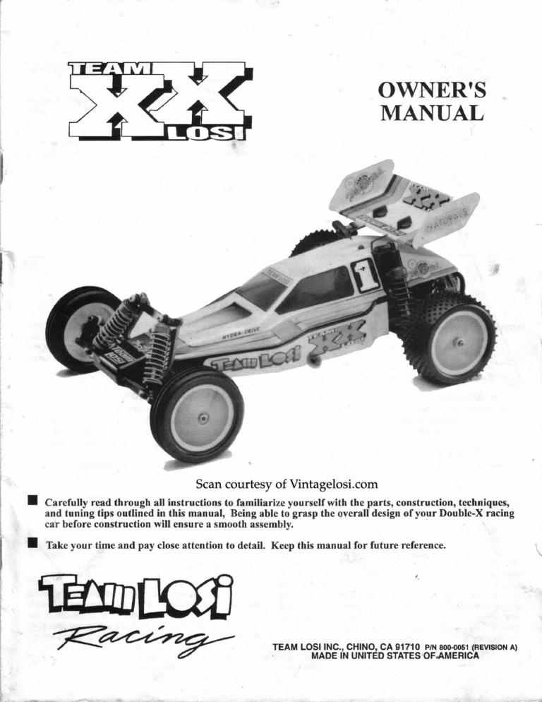 Team Losi XX Buggy Manual | Manualzz